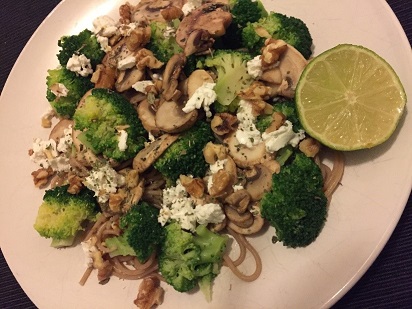 Spaghetti met geitenkaas en broccoli